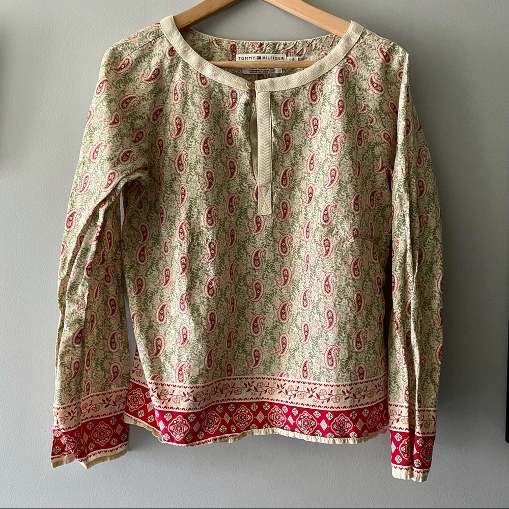Long-sleeved Paisley Boho Hilfiger Shirt L